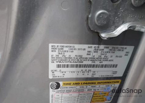 2020 Ford Expedition Xlt from USA, damaged, VIN 1FMJU1HT8LEA41590